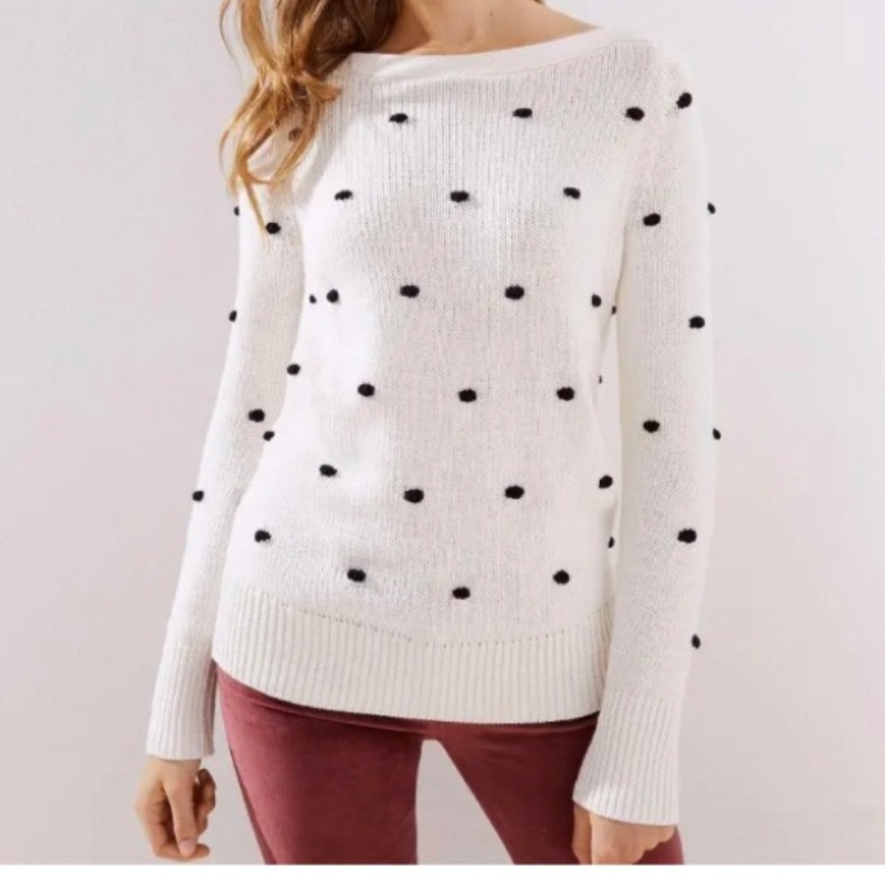 Ann Taylor LOFT Polka Dot Bobble Sweater.